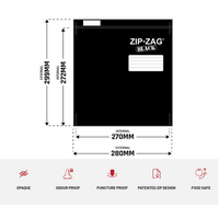 Zip-Zag 1/2lb / 250g BLACK Odour Proof Bag - 0