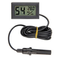 Mini LCD Thermometer Hygrometer - Digital Humidity Temperature meter with Probe Sensor  - 0