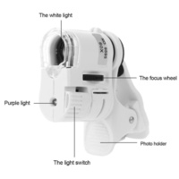 Mini 60x Microscope clip on for smart phone with LED - loupe magnifying magnifier - 0