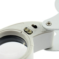 25mm Glass Jeweler Loupe Eye 40x Magnifier Magnifying with LED light - 1