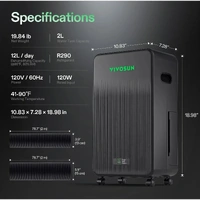 Vivosun AERODRAIN D12 Dehumidifier - suits a 1.5 x 1.5 x 2m tent - 3