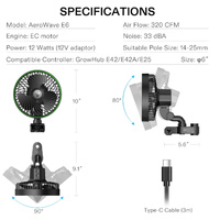 Vivosun 6inch clip on fan - Powerful EC motor quiet - 4