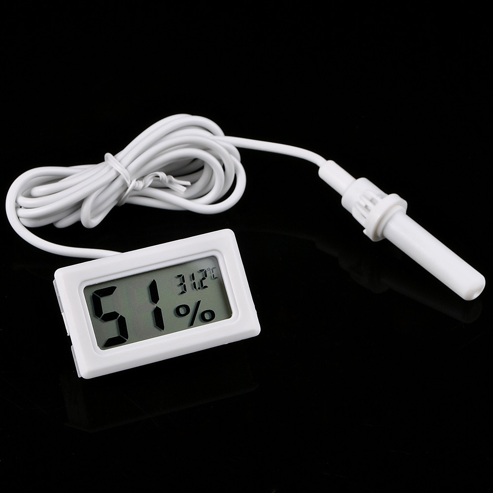 Mini LCD Thermometer Hygrometer - Digital Humidity Temperature meter with Probe Sensor 