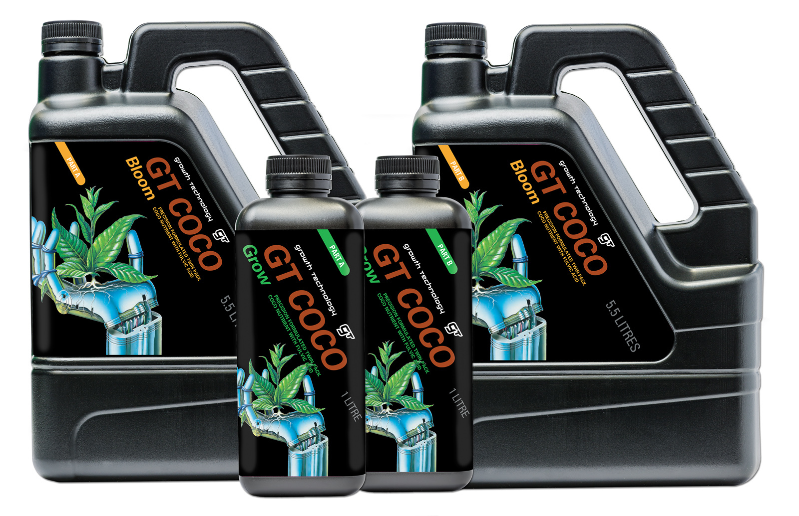 GT Coco Grow 5+5Ltr = 10L set - Growth technology makers of Optimum Grow