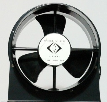 Fan Inline 250mm axial fan 230lps 828 cubic mtrs/hr - Allvent A100 -C4