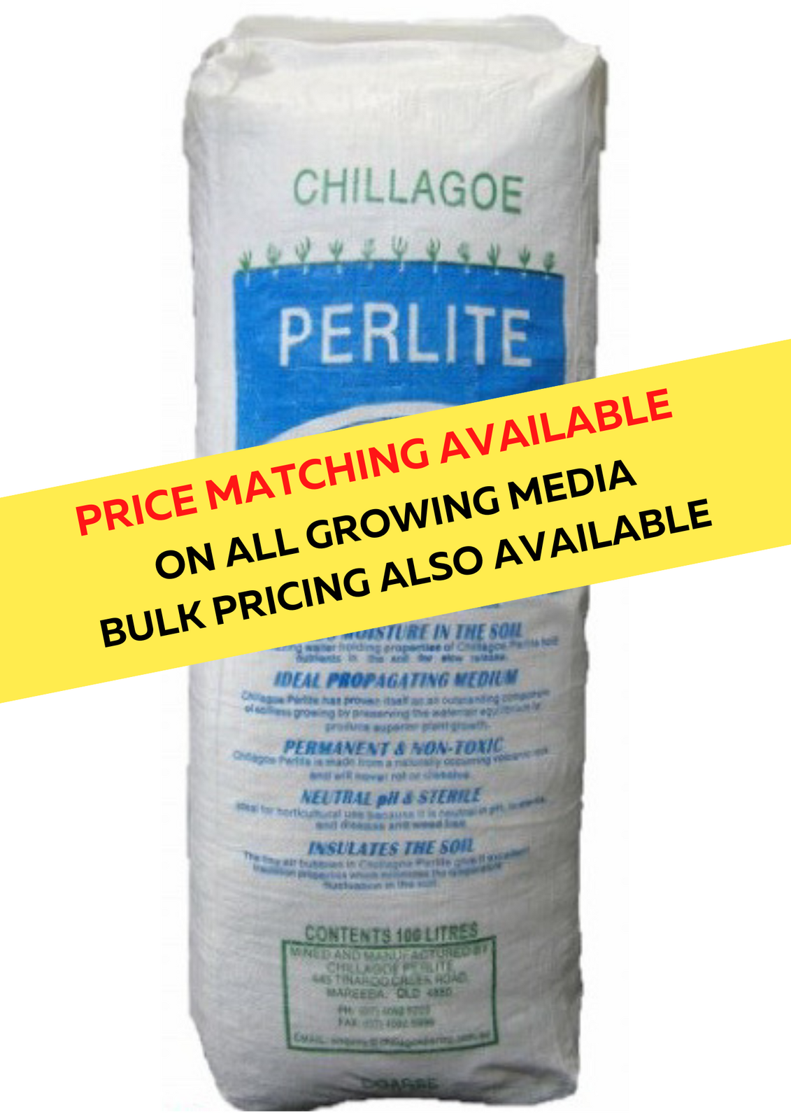 Coarse Perlite 100L bag - Chillagoe