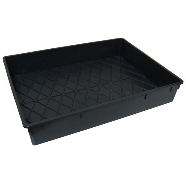 Single Tray 500x380x80 Black no holes 500mm x 380mm x 80mm - propagation or small growing tray or saucer -q12rt