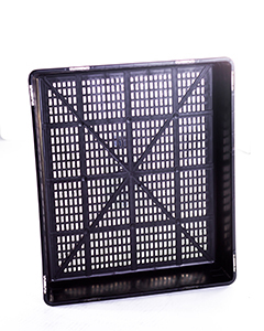 Black gridded tray 350x295x50 - with gridded mesh holes drainage - suit single Vent lids and microgreens  p32
