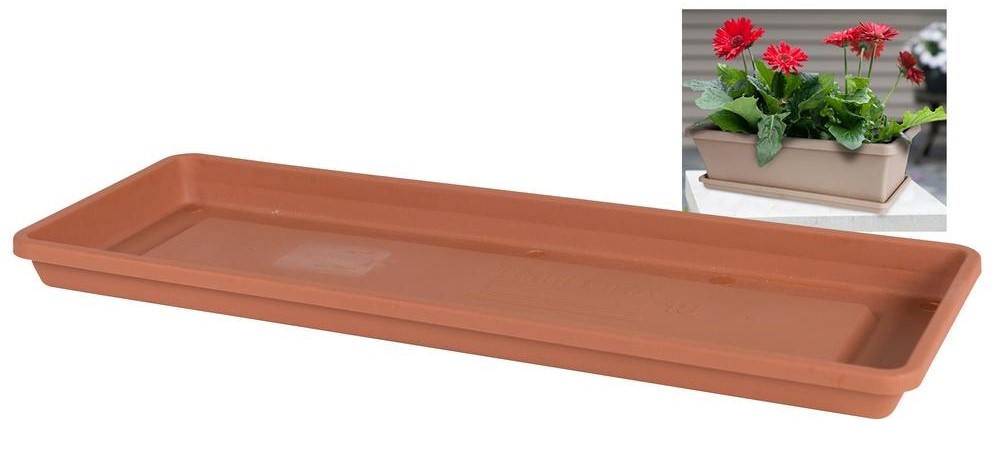 Tray for window box 500mm long terracotta colour plastic c19