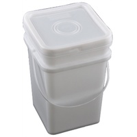 20L square pail white - pail only 270x270x390h - c15