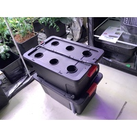 6 pot aeroponic kit - 6x80mm baskets 60L tank 65x45cm