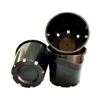 Pot 200mm Black with drainage holes - Slimline (p80) C40