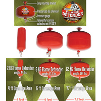 Flame Defender 6kg - automatic fire extinguisher - 1.8m coverage