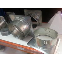 wall joiner for 200mm ducting - metal starting collar on square flange