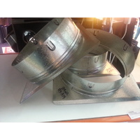wall joiner for 300mm ducting - metal starting collar on square flange