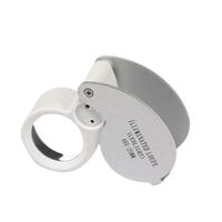 25mm Glass Jeweler Loupe Eye 40x Magnifier Magnifying with LED light