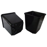 pot 183mm square black C36