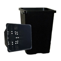 Pot 290tall - 290mm tall square black 290x290x400mm - with holes