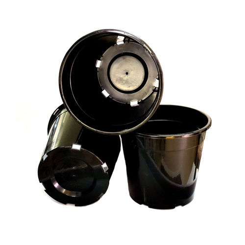 Pot 250mm, black WITH HOLES (c36)