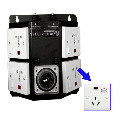 4 outlet budget timer box - with plug - GL Multitimer