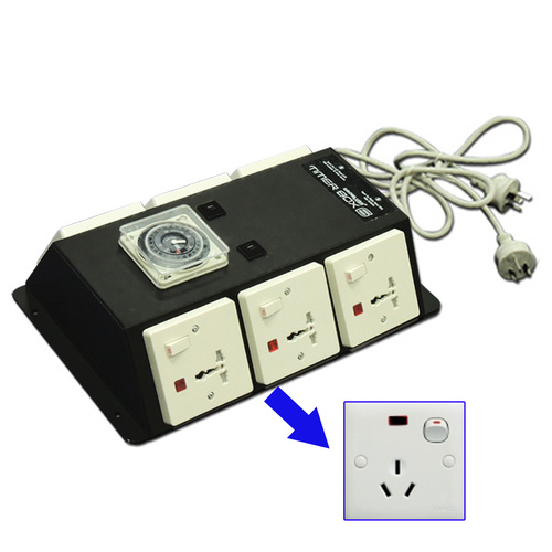 6 outlet budget timer box - with 2 input plugs