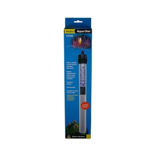 Aqua One GLASS 100W water heater - suit tanks to 100 litres