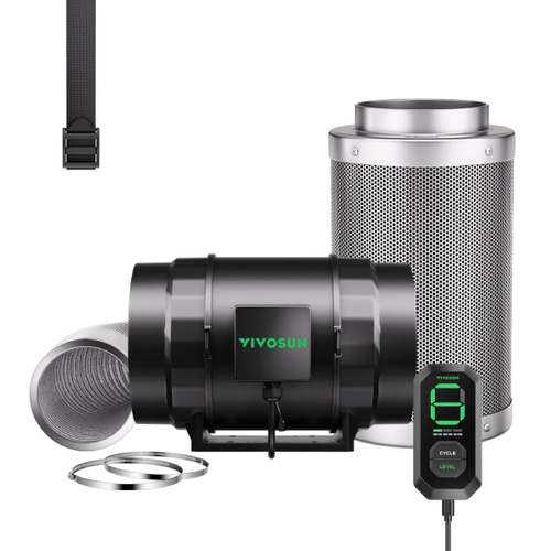 Vivosun AEROZESH S8 8" Fan + Carbon Filter + Ducting + E12 Controller Kit