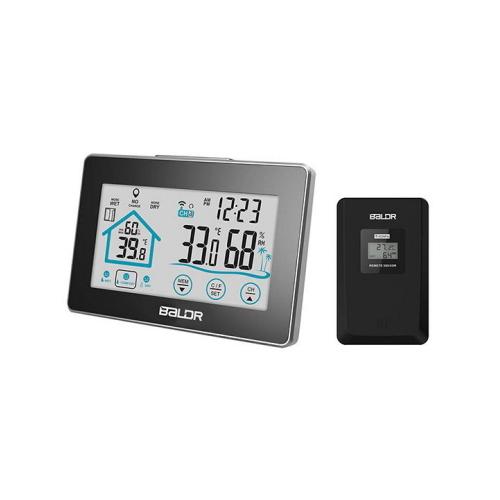 Digital Thermometer and Hygrometer, with remote sensor - thermostat with humidity wireless station - Baldr
