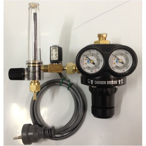 CO2 Gas regulator flow meter and solenoid kit