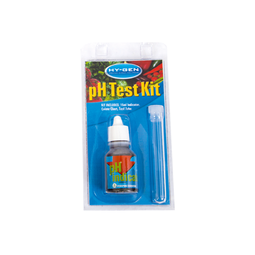 PH Test kit - small tube and liquid with colour chart on bottle Hygen liquid test