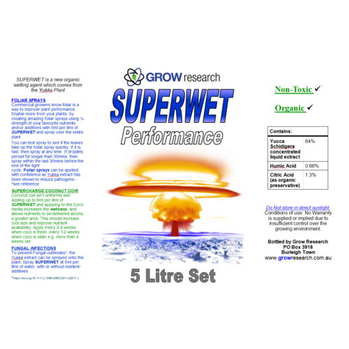 SUPERWET 5L - Foliar Spray - Media Wetting - Treats pathogens