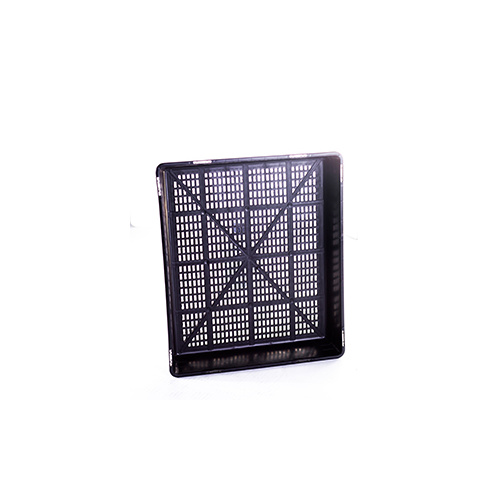 Black gridded tray 350x295x50 - with gridded mesh holes drainage - suit single Vent lids and microgreens  p32