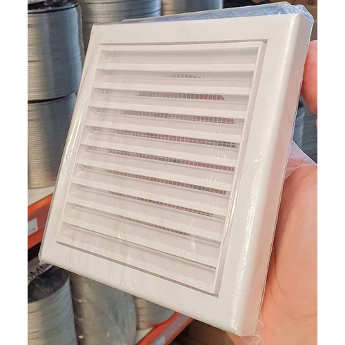 wall grille for fan duct 125mm white - Allvent external wall grille wall vent