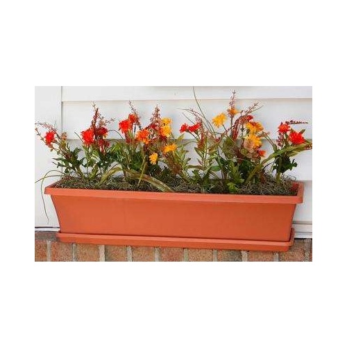 Window box 500mm long terracotta colour plastic (not including tray) c19
